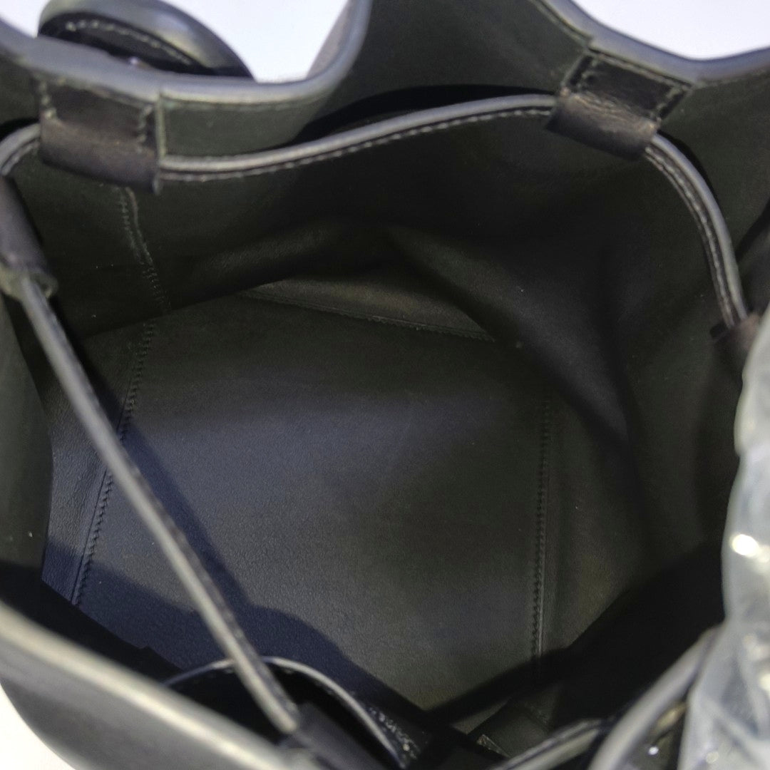 HERMÈS Licol Black Swift Calfskin Single Shoulder Bag with Shoulder Strap and Silver Hardware-(SKU)-960474634