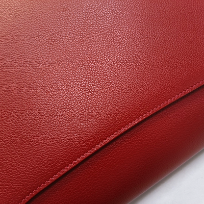 HERMÈS 2002 26 Red Evercolor Calfskin Crossbody Shoulder Bag with Silver Hardware, C-(SKU)-951512594