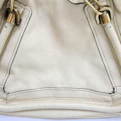 Chloé Paraty Medium size Beige Leather Single Shoulder Bag Golden hardware Removable shoulder strap-(SKU)-960652905