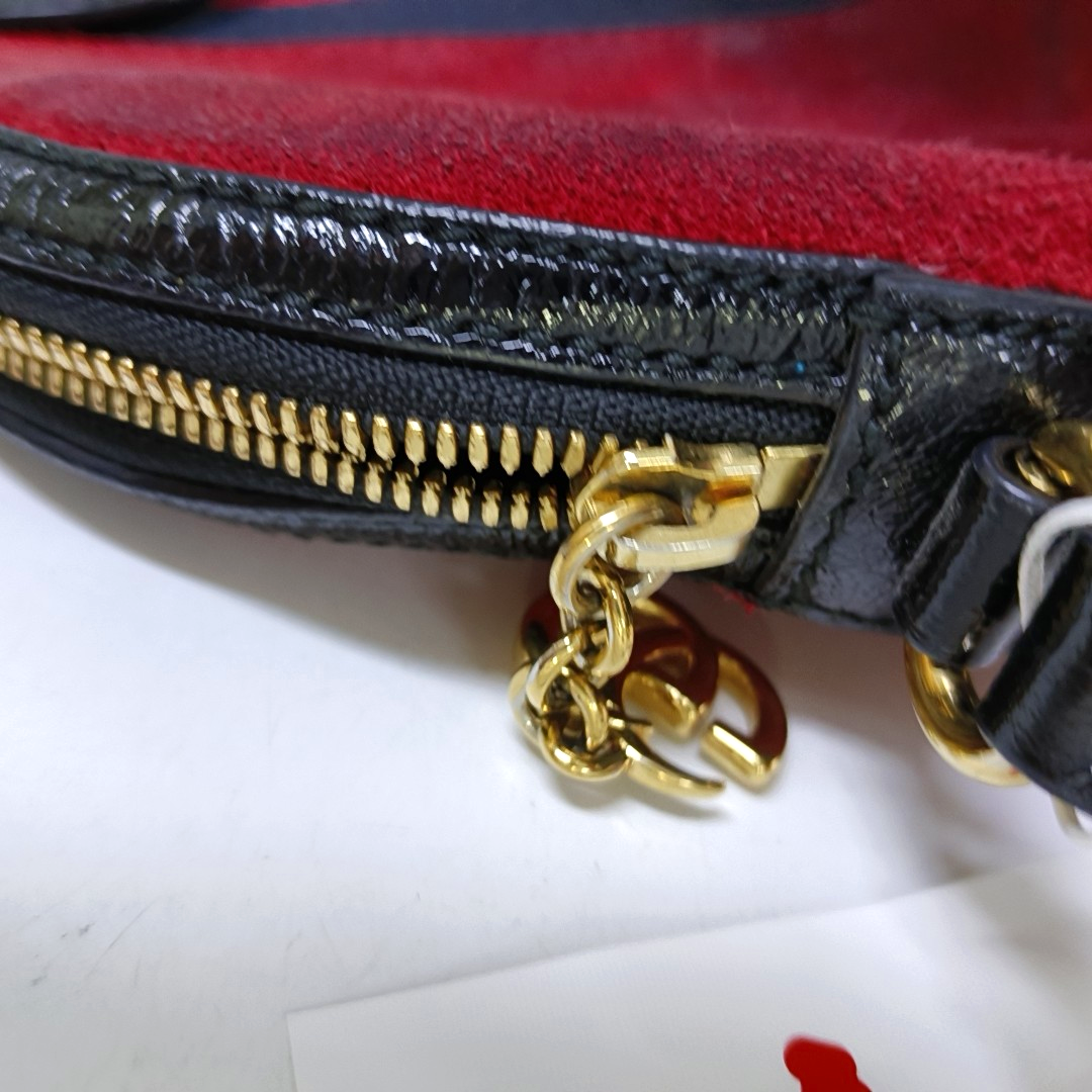 GUCCI Ophidia  Small size Pink suede leather striped ribbon single shoulder bag Golden hardware-(SKU)-952555728