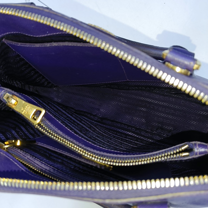 PRADA Promenade Purple Cowhide Logo Monogram Crossbody Shoulder Bag Single Shoulder Bag Golden hardware-(SKU)-950771962