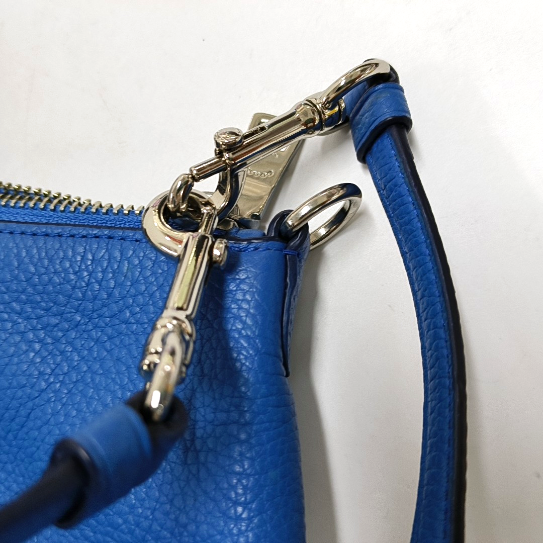 COACH ELISE Blue cowhide crossbody, handbag, shoulder bag Golden hardware Removable shoulder strap-(SKU)-941220883
