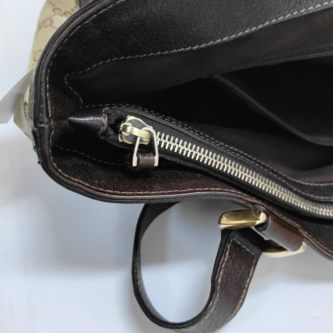 GUCCI Abbey Brown Canvas Monogram Handbag Single Shoulder Bag Golden hardware-(SKU)-959312527