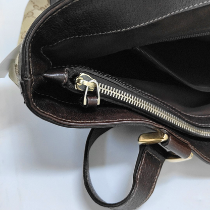 GUCCI Abbey Brown Canvas Monogram Handbag Single Shoulder Bag Golden hardware-(SKU)-959312527
