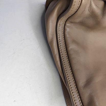 LOEWE Khaki Leather Single Shoulder Bag Tote Bag Golden hardware-(SKU)-958988602