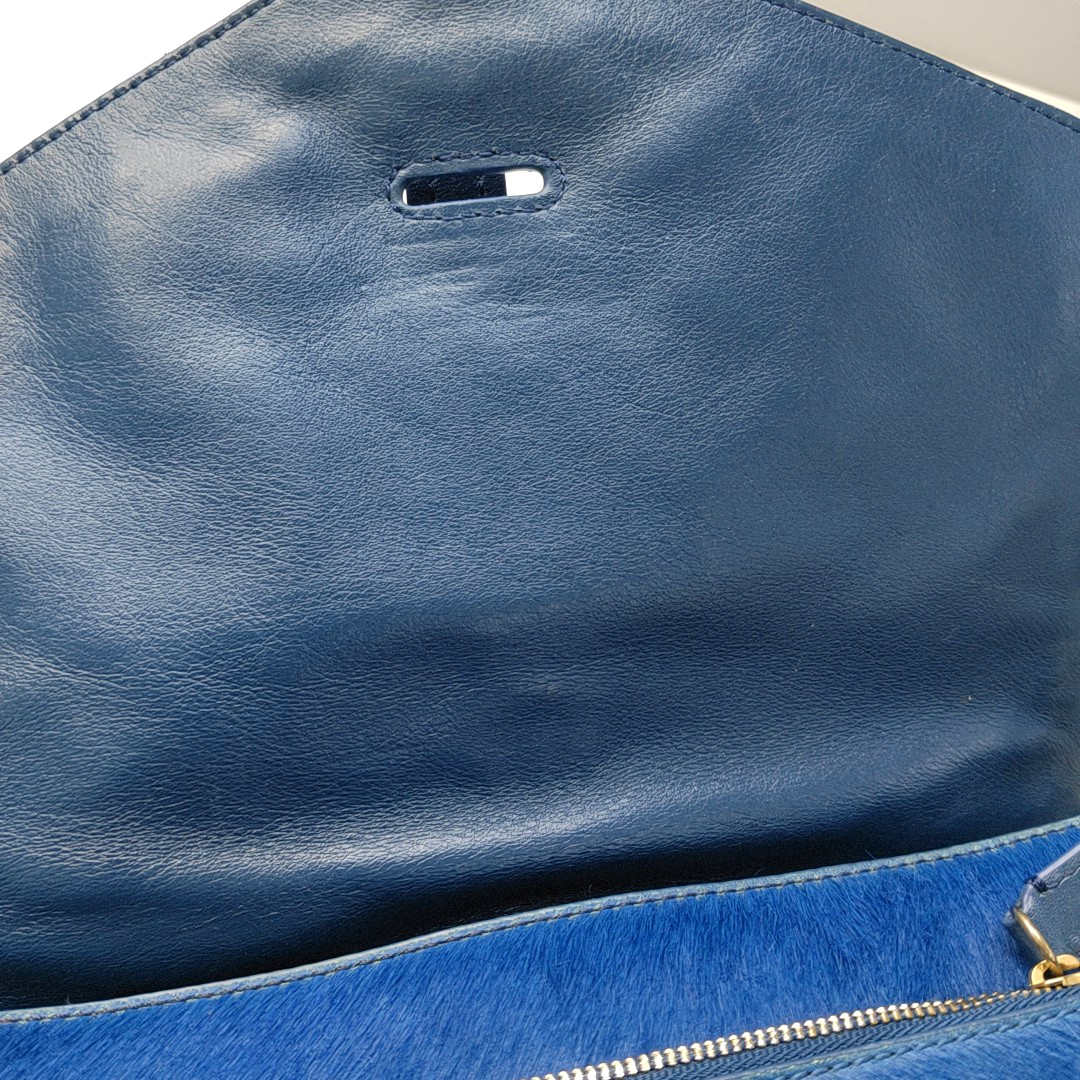 TORY BURCH 797 Blue cowhide snake-pattern crossbody bag/shoulder bag/handbag Golden hardware shoulder straps-(SKU)-942640908