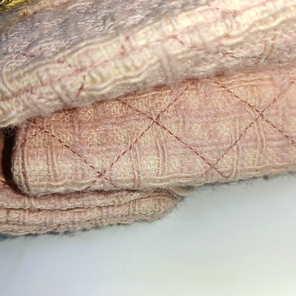 CHANEL 2.55 Small Light Pink Fabric Quilted Chain Shoulder Bag Crossbody Bag with Gold Hardware 23 Clasp-(SKU)-960446788