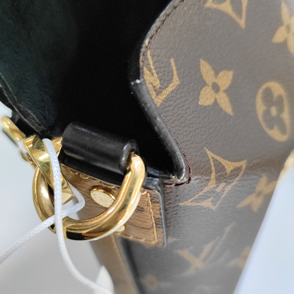 LOUIS VUITTON BENTO BOX, brown coated canvas monogram crossbody bag, shoulder bag, handbag with golden hardware and 2 detachable straps-(SKU)-956133606