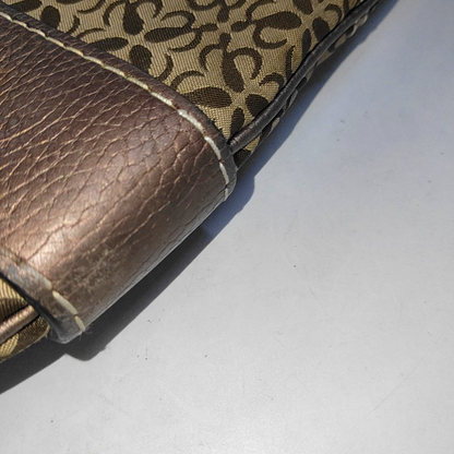 LOEWE Khaki Canvas Monogram Jacquard Single Shoulder Bag Golden hardware-(SKU)-14484696