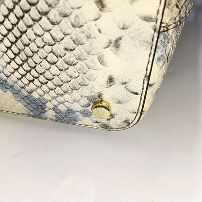 Kate Spade Bucket bag White leather snake-pattern shoulder bag/handbag/crossbody bag Golden hardware Removable shoulder strap-(SKU)-942670140