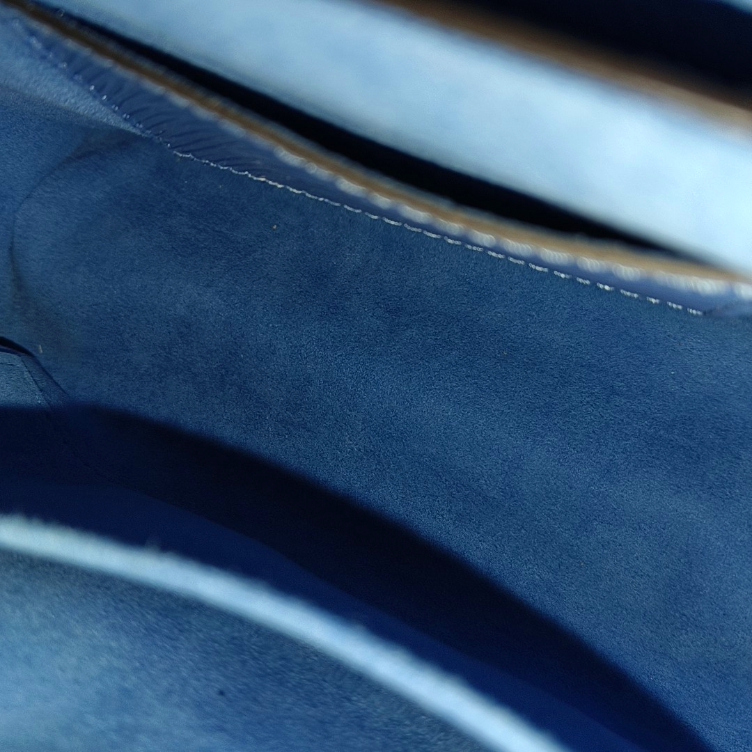 LOUIS VUITTON TWIST Medium Size Blue EPI Leather Water Ripple Shoulder Bag Tote Bag Crossbody Bag Silver Hardware 2 Removable Straps-(SKU)-964122868