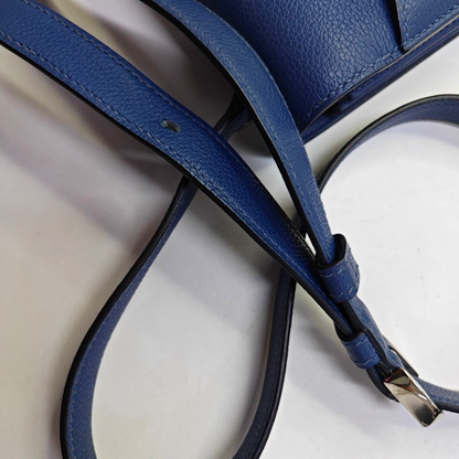 HERMÈS 2002 royal blue Evercolor leather crossbody bag shoulder bag silver hardware A-(SKU)-951512753