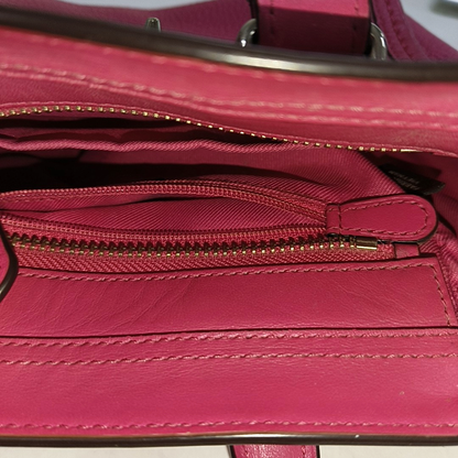 COACH SWAGGER Pink Cowhide Crossbody Bag Ruthenium color hardware Removable shoulder strap-(SKU)-928838798