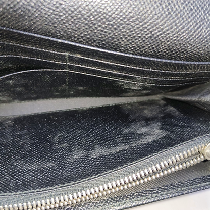 BVLGARI BVLGARI Black Cowhide Embossed Wallet Silver Hardware-(SKU)-942390366