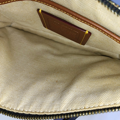 COACH Black Leather Printed Crossbody Bag Single Shoulder Bag Black hardware-(SKU)-942426241