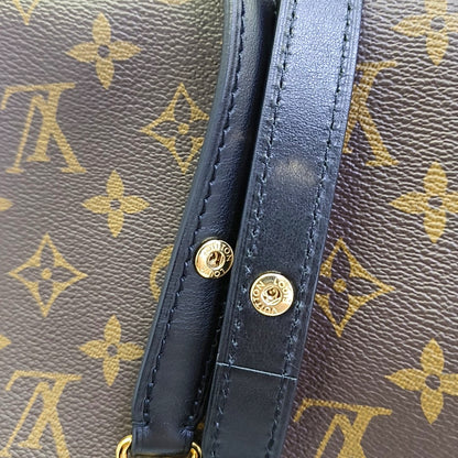 LOUIS VUITTON BOULOGNE Brown Coated Canvas Monogram Horn Bag Shoulder Bag Tote Bag Crossbody Bag with Gold Hardware and 2 Detachable Shoulder Straps-(SKU)-969000180