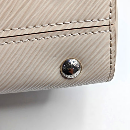 LOUIS VUITTON CLUNY Mini Size Beige EPI Calfskin Water Ripple Pattern Shoulder Bag Tote Bag Crossbody Bag Silver Hardware Removable Strap Included Accessories Complete-(SKU)-969178861