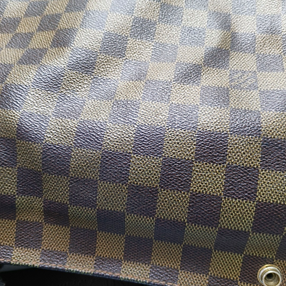 LOUIS VUITTON NAVIGLIO Brown Coated Canvas Checkered Single Shoulder Bag Crossbody Gold Brown Hardware-(SKU)-956274332