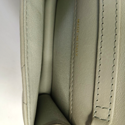 CHANEL CHANEL 19 Small Size Light Gray Lamb Calfskin Quilted Chevron Crossbody Shoulder Bag Gold Silver Rhodium Plated Hardware 31 Clasp Complete Accessories-(SKU)-959482511