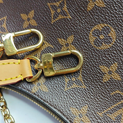 LOUIS VUITTON BOULOGNE Brown Coated Canvas Monogram Horn Bag Single Shoulder Bag Tote Bag Crossbody Bag with Gold Hardware and 2 Detachable Shoulder Straps-(SKU)-969109730