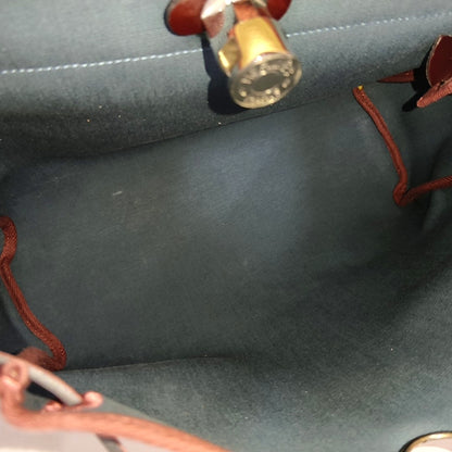 HERMÈS Herbag 31 Massala Tea Canvas Single Shoulder Bag Silver Hardware U Pouch Removable Strap-(SKU)-969010862