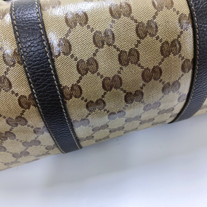 GUCCI Joy Khaki Coated Canvas Old Flower Tote Bag Golden hardware-(SKU)-954415041