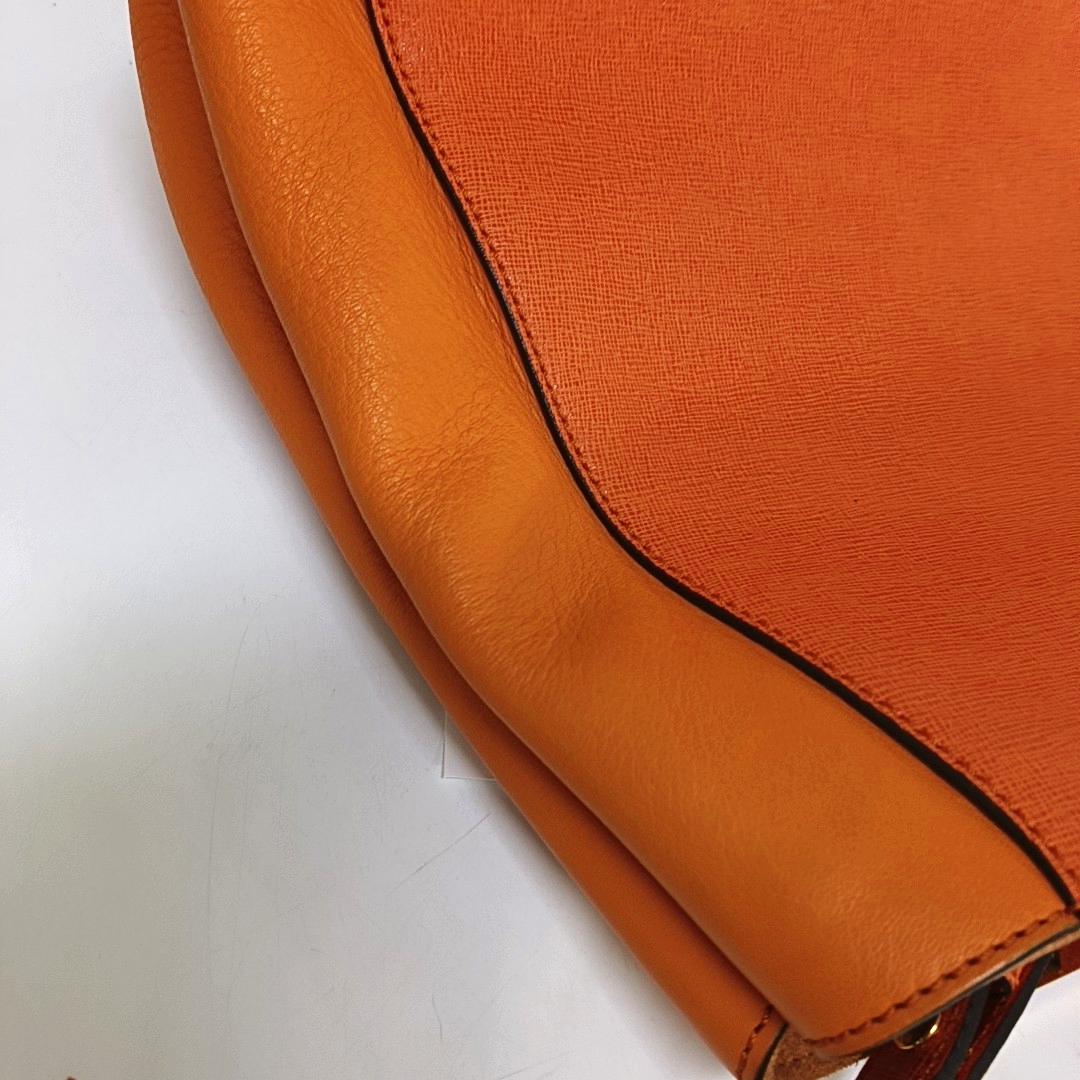 FENDI 2 Jours Medium size Orange Cowhide Single Shoulder Bag Tote Bag Golden hardware Removable shoulder strap-(SKU)-953654098