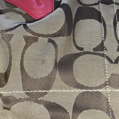 COACH Khaki canvas monogram crossbody bag, handbag Golden hardware-(SKU)-933082585
