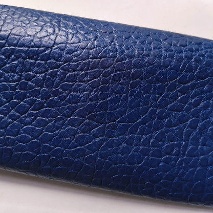 BURBERRY Langley Dark Blue Cow Leather Embossed Wallet Golden hardware-(SKU)-947970843