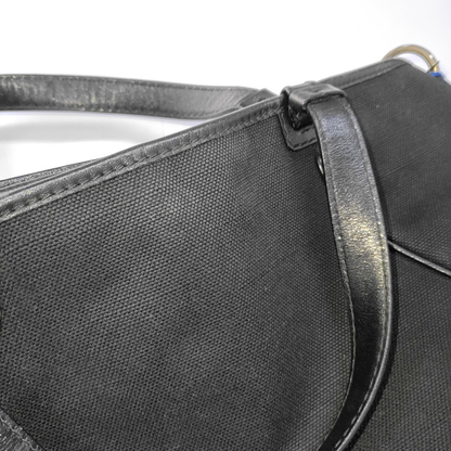 FERRAGAMO Tote bag Black Fabric Single Shoulder Bag Handbag Silver Hardware-(SKU)-942554388