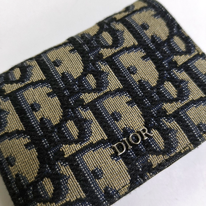 DIOR Black Canvas Vintage Wallet Silver Hardware-(SKU)-956306992