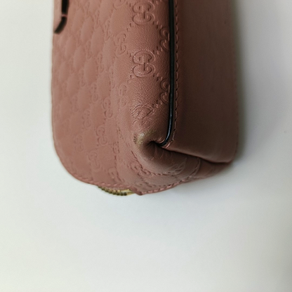 GUCCI Microguccissima Nude Pink Cowhide Monogram Embossed Wallet Golden hardware-(SKU)-956456828