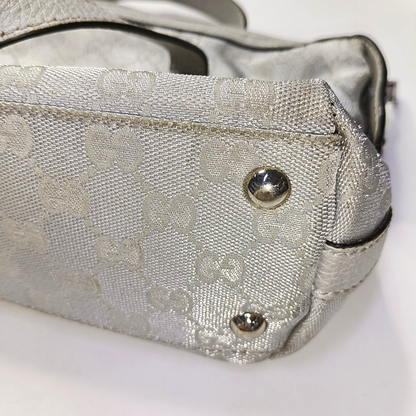 GUCCI Gray Canvas Monogram Handbag Silver Hardware-(SKU)-944904855