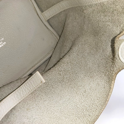 HERMÈS Picotin 18 White Clemence Leather Basket Handbag Silver Hardware 🄵 Engraving-(SKU)-971056955