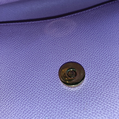 FERRAGAMO Ginny Purple Calf Leather Crossbody Bag Golden hardware Removable shoulder strap-(SKU)-940121051