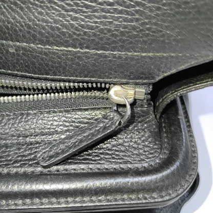 Cartier Tote bag Black Leather Single Shoulder Bag Silver Hardware-(SKU)-932283889