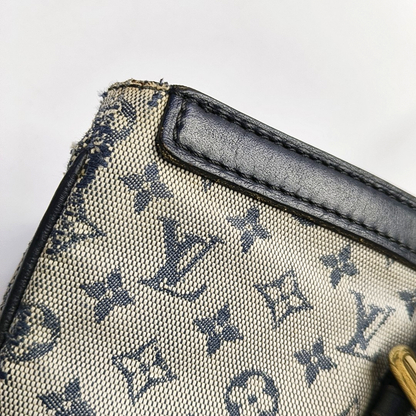 LOUIS VUITTON FRANCOISE Blue Canvas Monogram Single Shoulder Bag Handbag Golden hardware Removable shoulder strap-(SKU)-949164119