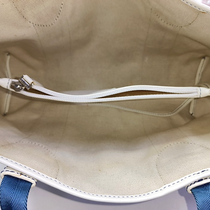CELINE Tote bag Light gray coated canvas floral single shoulder bag handbag Silver Hardware-(SKU)-941849748