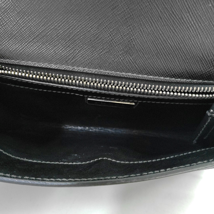 PRADA Color-block cowhide cross-grain clutch Silver Hardware-(SKU)-957706668