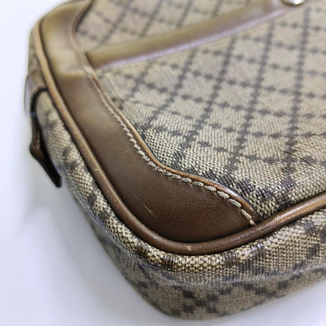 GUCCI GG Blooms Small size Khaki Calfskin Printed Handbag Silver Hardware-(SKU)-948628450