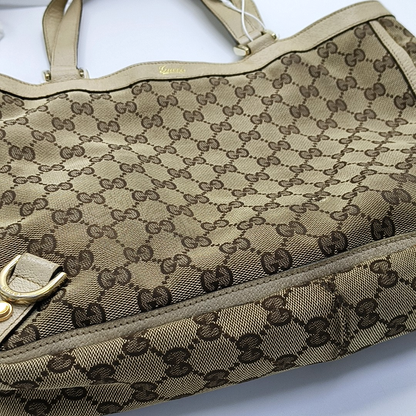 GUCCI Abbey Brown Canvas Monogram Handbag Single Shoulder Bag-(SKU)-959105616
