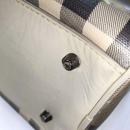BURBERRY Gray coated canvas handbag, crossbody bag Silver Hardware-(SKU)-945698087