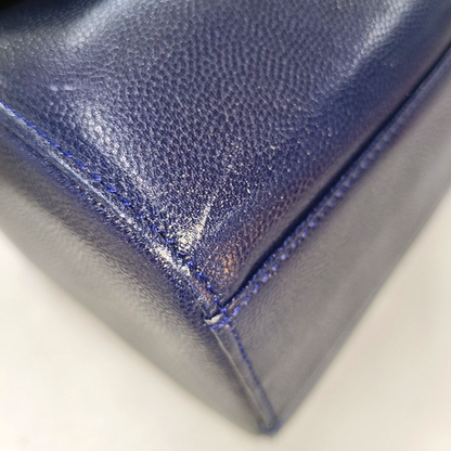 GIVENCHY Box Bag Dark Blue Leather Handbag Golden hardware-(SKU)-12936478