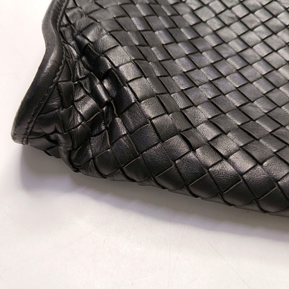 BOTTEGA VENETA Black Cowhide Braided Handbag Black hardware-(SKU)-955793328
