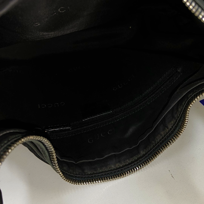 GUCCI Black Fabric Single Shoulder Bag Silver Hardware-(SKU)-13013526