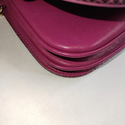 JIMMY CHOO Fuchsia Leather Snake Pattern Crossbody Bag, Shoulder Bag Golden hardware-(SKU)-939200557