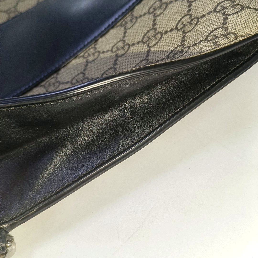 GUCCI GG Supreme Brown Coated Canvas Monogrammed Tote Handbag Silver Hardware-(SKU)-943502591