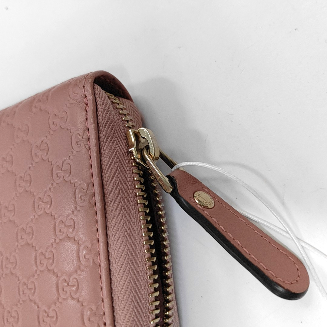 GUCCI Signature裸粉色牛皮老花,压纹钱包-(SKU)-955117130