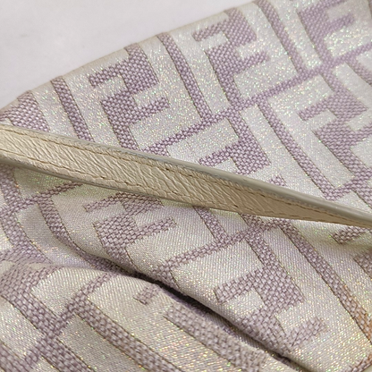 FENDI 米色织物双F老花Handheld包 Golden hardware-(SKU)-949067785