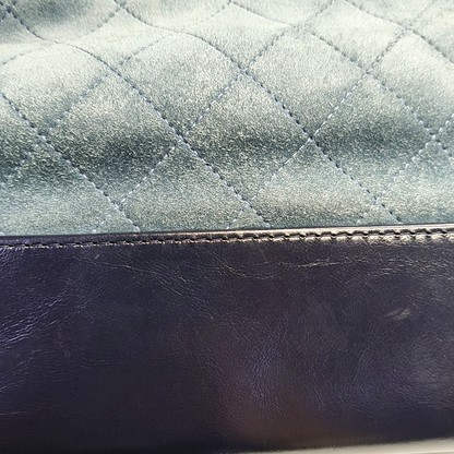 CHANEL GABRIELLE Medium Blue Suede Quilted Leather Hobo Shoulder Bag Crossbody Bag with Detachable Strap-(SKU)-961833804